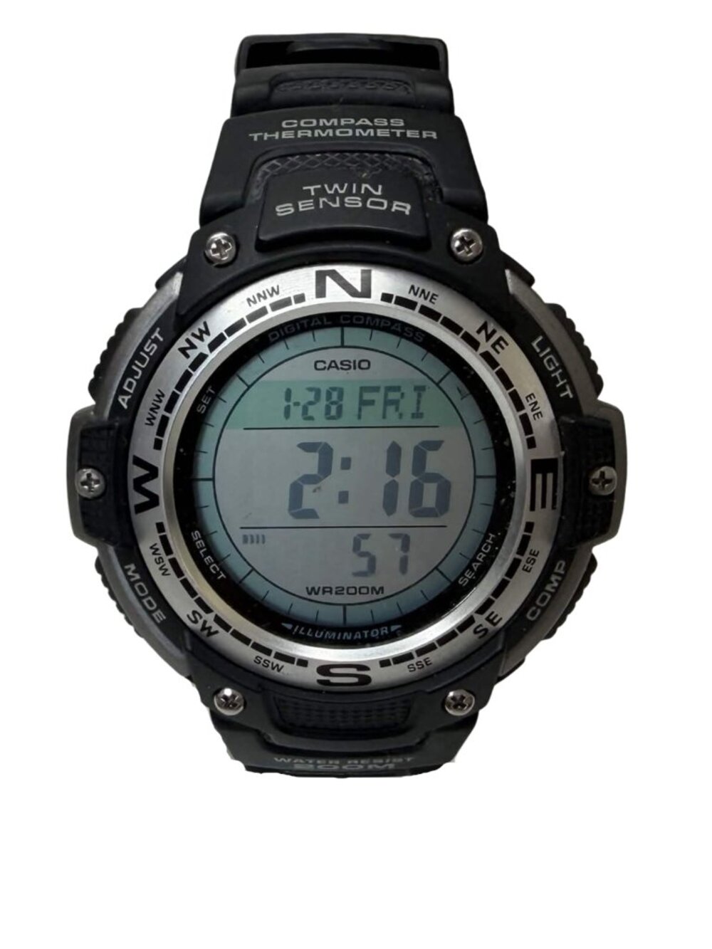 Casio SGW-100 Twin Sensor Compass Thermometer Watch 200M New Battery